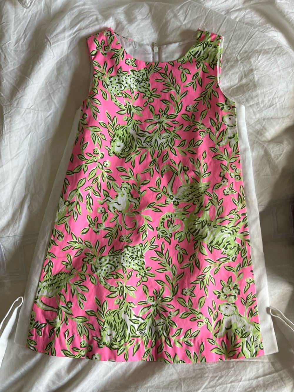 Lilly Pulitzer Pink Dress with Green Leaf & Animal Print